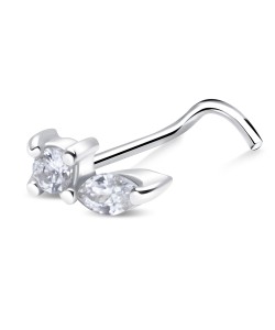 Silver Curved Nose Stud NSKZ-1325